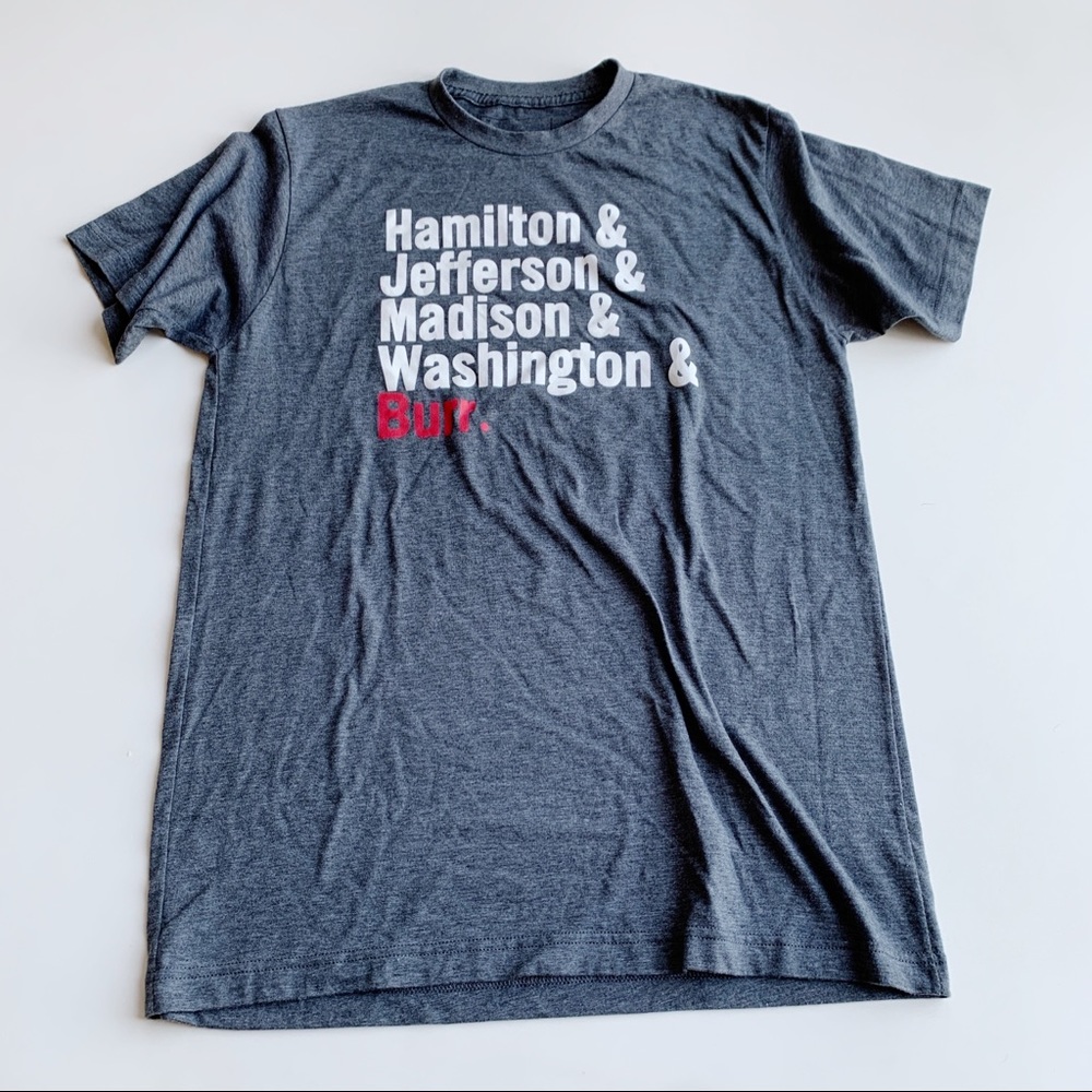 Hamilton An American Musical Show Merch Broadway T Shirt Gray Size Medium